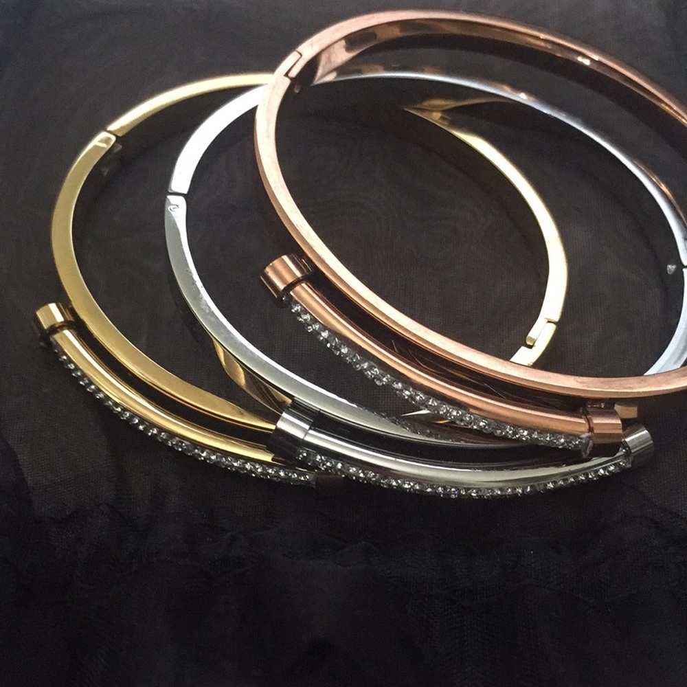 Sparkley tri tone bangles